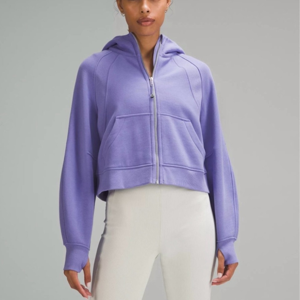 Lululemon Scuba Oversized Full Zip Cropped Hoodie Dark Lavender Size M/L